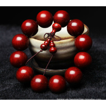 Pulsera de Padauk de alto grado Cadena de mano hecha a mano pura